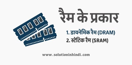 रैम के प्रकार (Types of RAM in Hindi)