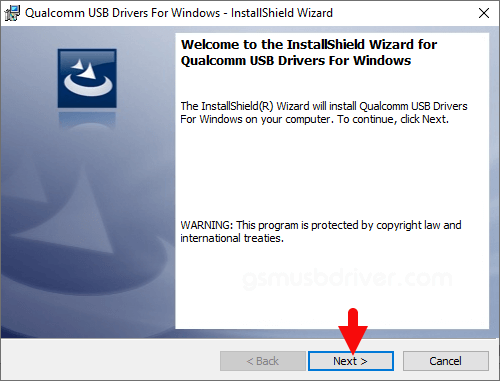 Install Qualcomm driver to next