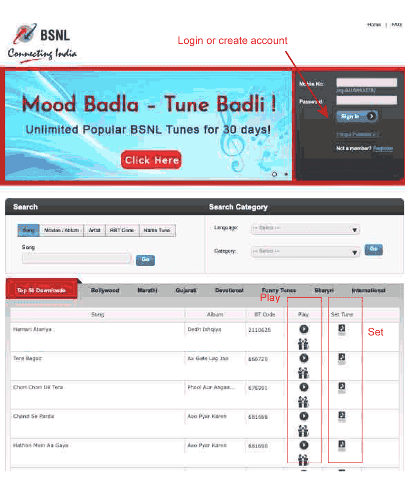How to Set BSNL Free Caller Tune Online
